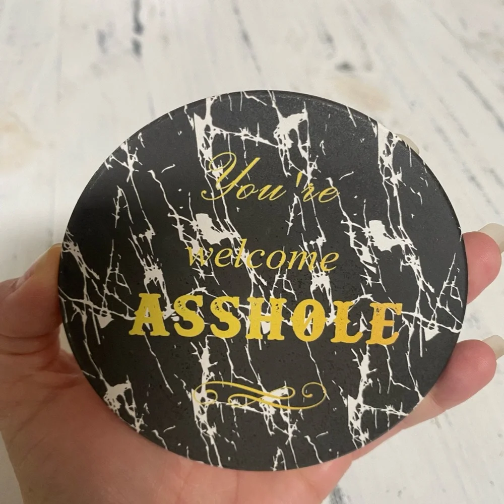 Black and Gold Marble Coasters Set